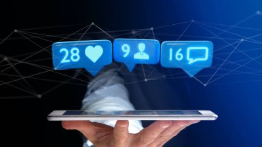 Gibi sosyal ağ üzerinde takipçisi ve mesaj bildirim ile Smartphone