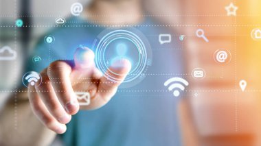 Simge app ve sosyal simgeler tarafından erkek cesedinin çevreleyen başvurun