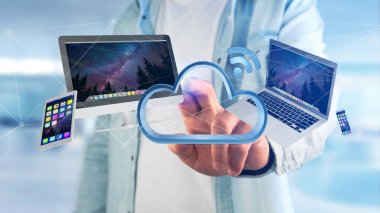 akıllı telefon, tablet ve bulut görüntülenen bilgisayar