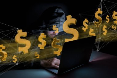 Karanlıkta hacker adam kesmek veri ve bilgi sistemine bilgisayar kullanarak