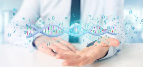 Coded Dna with binary file around — Stock Photo, Image