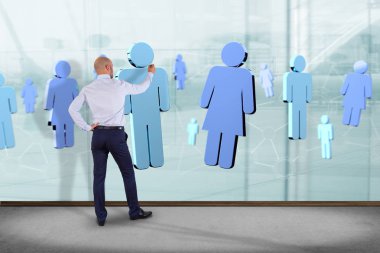 Görünüm kişi ile bir ağ bağlantısının her diğer - 3d işleme bağlı