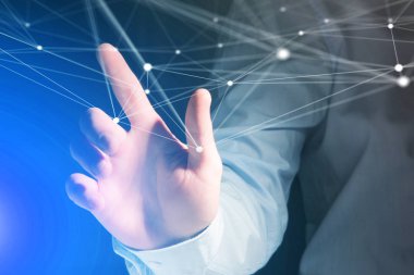 El touchnig bir işletim sistemi ekran ve ağ bağlantısı görünümünü 