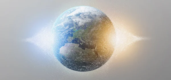 Parçacıklar Dünya Küre Işleme Görünüm — Stok fotoğraf