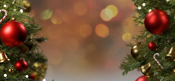 Kerst achtergrond met ornament en lichte sfeer — Stockfoto