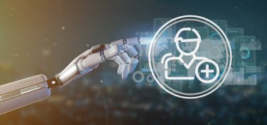 Cyborg eli yeni temas simgesini tutuyor