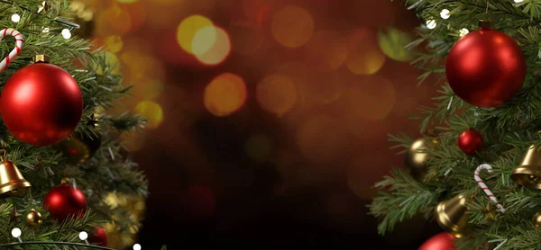 飾りと光の雰囲気のクリスマスの背景 — ストック写真
