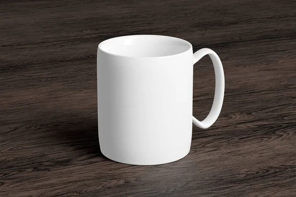 Mock up of a Ceramic mug on a wood background — Stock Photo, Image