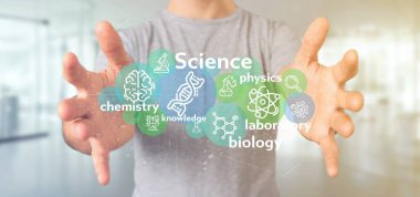 İşadamı Holding bilim simgeler ve başlık 