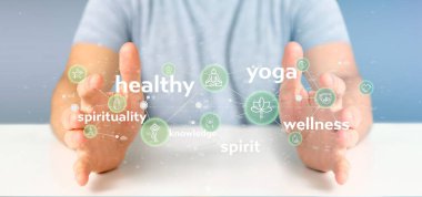 Renk arka planda bilinçli kafa simgesi