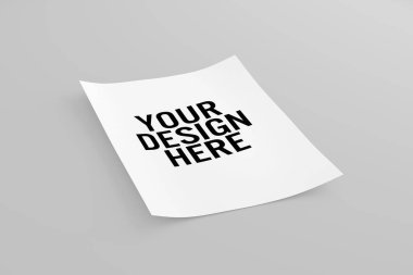 Bir yaprak kağıda gölge bir zemin üzerine izole, alay et