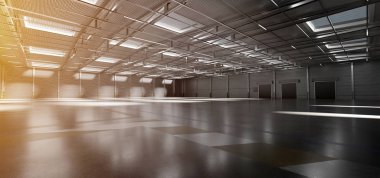 Mal stok arka plan 3d render depo