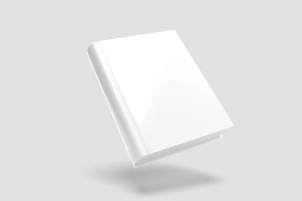 Attrappe eines schwebenden Buches auf farbigem Hintergrund - 3D-Rendering — Stockfoto