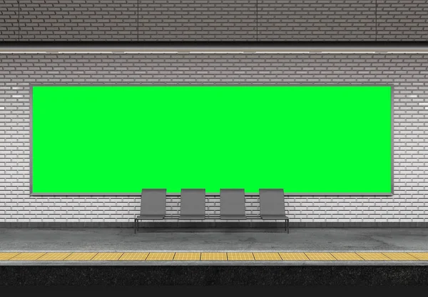 Burla de un metro Billboard Anuncio - 3d renderizado —  Fotos de Stock