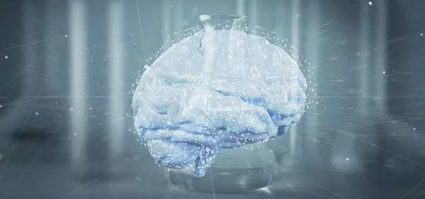 3D rendering τεχνητού εγκεφάλου που απομονώνονται σε ένα ιατρικό ιστορικό — Φωτογραφία Αρχείου