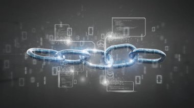 Veri içeren sanal Blockcahin - 3D görüntüleme