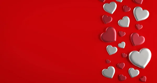 Valentijnsdag illustratie met hart - 3d rendering — Stockfoto