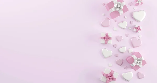 Valentine's day illustration with heart  - 3d rendering — 스톡 사진