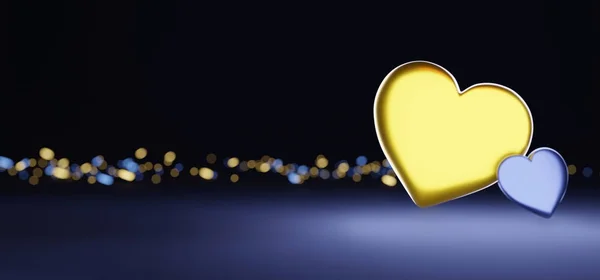 Valentine's day illustration with heart  - 3d rendering — 스톡 사진