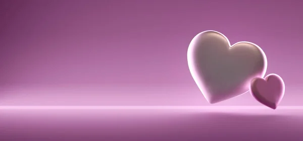 Valentine's day illustration with heart  - 3d rendering — 스톡 사진