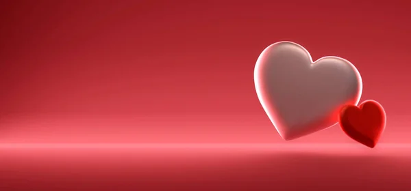 Valentine's day illustration with heart  - 3d rendering — Stock Photo, Image