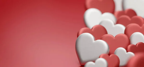 Valentine's day illustration with heart  - 3d rendering — 스톡 사진