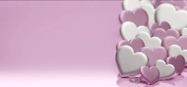 Valentine's day illustration with heart  - 3d rendering — 스톡 사진