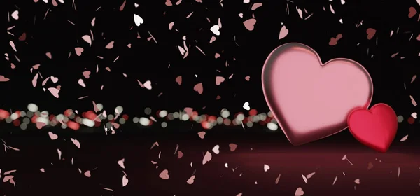 Valentine's day illustration with heart  - 3d rendering — 스톡 사진