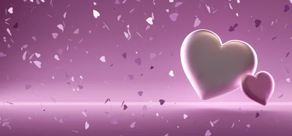 Valentine's day illustration with heart  - 3d rendering — 스톡 사진