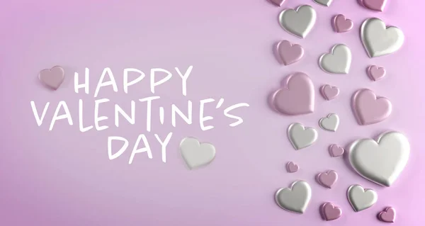 Valentine's day illustration with heart  - 3d rendering — 스톡 사진