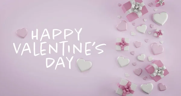 Valentine's day illustration with heart  - 3d rendering — 스톡 사진