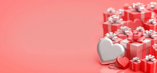 Ilustración del día de San Valentín con el corazón - 3d rendering Fotos de stock