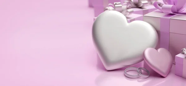 Illustrazione di San Valentino con cuore - rendering 3d Immagine Stock