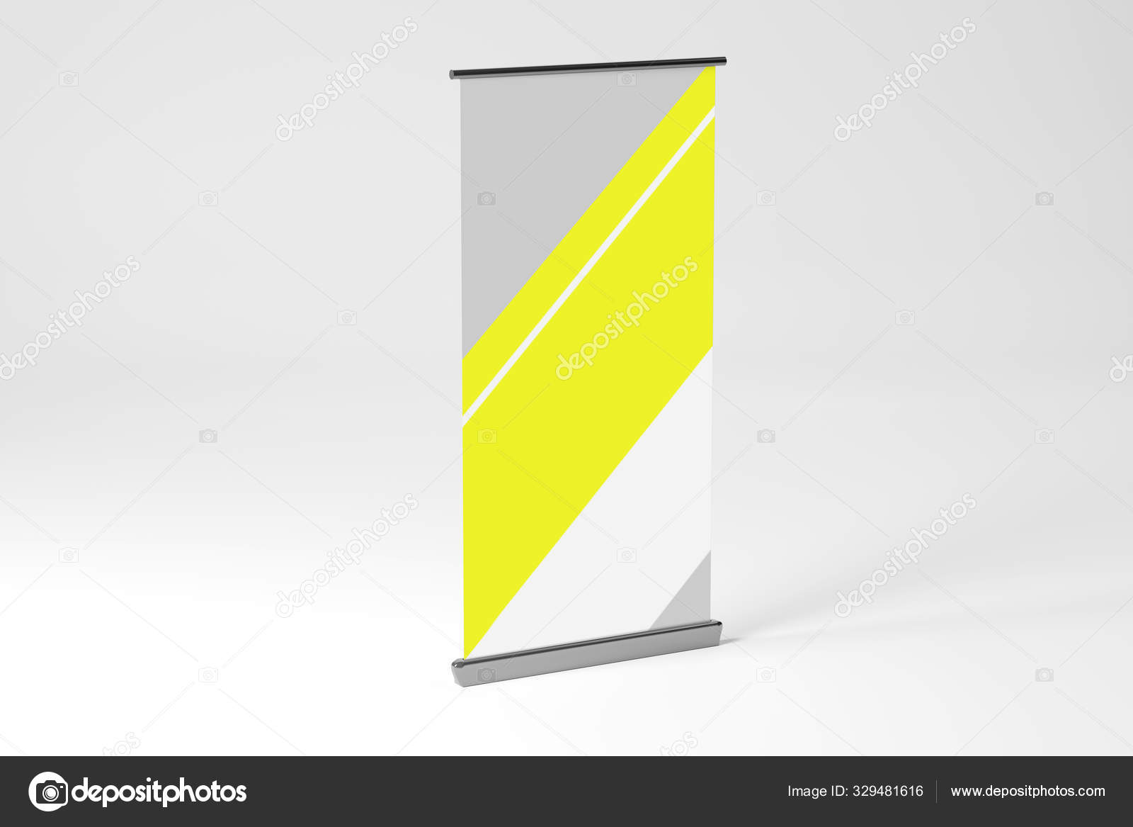 Download Rollup Ad Banner Mockup 3d Rendering Stock Photo C Perig76 329481616 PSD Mockup Templates