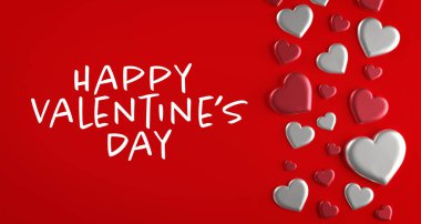 Kalp ile sevgililer günü illüstrasyonu - 3D yorumlama