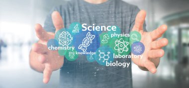 İşadamı Holding bilim simgeler ve başlık 