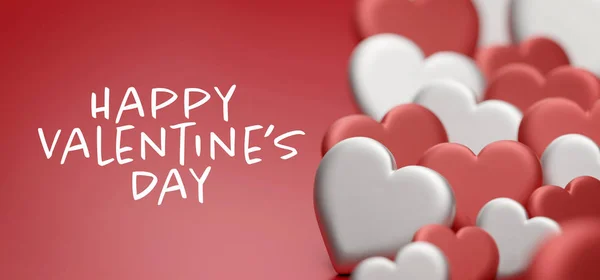 Valentine's day illustration with heart  - 3d rendering — Stock Photo, Image