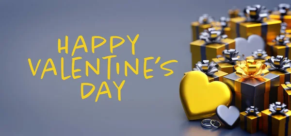 Valentine's day illustration with heart  - 3d rendering — Stock Photo, Image