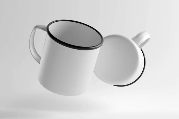 Enamel cupisolated on a background - 3d rendering — 스톡 사진