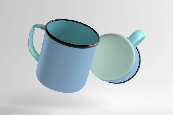Enamel cupisolated on a background - 3d rendering — 스톡 사진