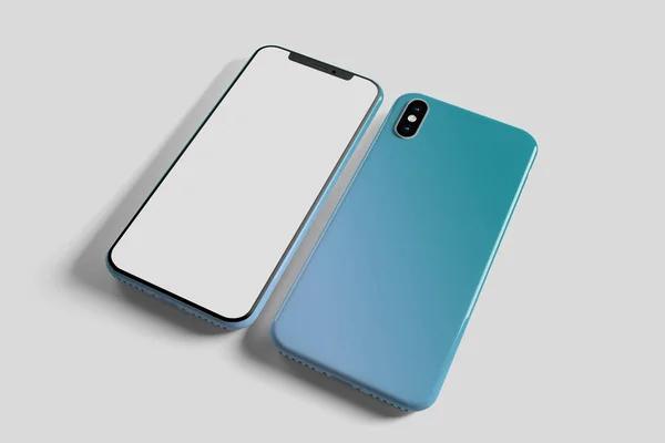 Смартфон Екран і Case Mockup - 3d візуалізація Ліцензійні Стокові Зображення