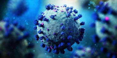 Coronavirus Covid-19 arkaplanının görünümü - 3D görüntüleme