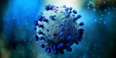 Coronavirus Covid-19 arkaplanının görünümü - 3D görüntüleme