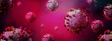 Coronavirus Covid-19 arkaplanının görünümü - 3D görüntüleme