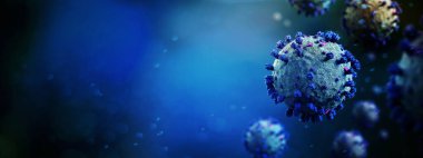 Coronavirus Covid-19 arkaplanının görünümü - 3D görüntüleme