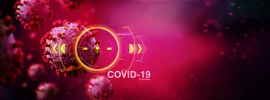 Coronavirus Covid-19 arkaplanının görüntüsü - 3D görüntüleme