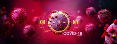 Coronavirus Covid-19 arkaplanının görüntüsü - 3D görüntüleme