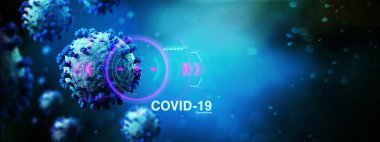 Coronavirus Covid-19 arkaplanının görüntüsü - 3D görüntüleme