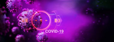 Coronavirus Covid-19 arkaplanının görüntüsü - 3D görüntüleme