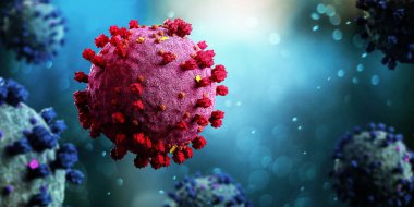 Coronavirus Covid-19 arkaplanının görünümü - 3D görüntüleme